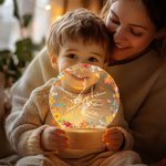 Gepersonaliseerd Handen Houden LED Nachtlampje met Naam en Houten Voet Kamer Decor Moederdag Verjaardag Baby Shower Gift voor Pasgeboren Nieuwe Moeder