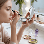 Personalized Butterfly Crystal Birth Flower Folding Pocket Makeup Mirror with Name Makeup Tools Birthday Gift for Bridesmaid Friend Woman