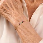 Personalized 1-7 Marquise Birthstones Adjustable Bracelet Dainty Jewelry Birthday Valentine's Day Anniversary Gift for Women