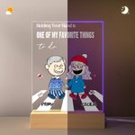 Veilleuse LED en acrylique 4 couleurs avec nom et socle en bois Cadeau d'anniversaire de Saint Valentin pour couple