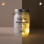 Personalized Couple Pinky Promise Light Up Mason Jar Night Light with Name Calendar Date and String Lights Valentine's Day Anniversary Gifts for Her