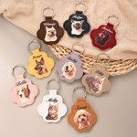 Personalisierte Multicolor geprägte Haustier Foto Pfote-förmigen Schlüsselanhänger mit Namen Fell Keepsake Sympathie Geburtstagsgeschenk für Tierliebhaber