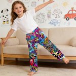 Personalized Graffiti-Art Style Kid Woman Man Pajama Pants with Colorful Name and Drawstring Daily Wear Birthday Gift for Family Friend
