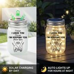 Personalized Couple Pinky Promise Light Up Mason Jar Night Light with Name Calendar Date and String Lights Valentine's Day Anniversary Gifts for Her