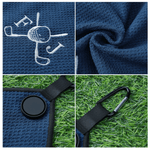 Personalizzato Golf Elements Monogram Magnetic Design Waffle Golf Towel con iniziale del nome e clip da appendere Regalo di compleanno per gli amanti del golf