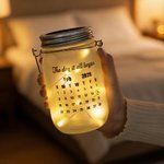 Personalized Couple Pinky Promise Light Up Mason Jar Night Light with Name Calendar Date and String Lights Valentine's Day Anniversary Gifts for Her