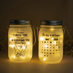 Coppia personalizzata Pinky Promise Light Up Mason Jar Night Light con nome calendario data e stringa di luci San Valentino Anniversario Regali per Lei