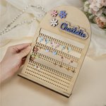 Personalised Cute Daisy Wooden Earring Holder Organizer with Name Desk Decor Birthday Festival Gift for Girls Women