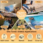 Personalized Cartoon Mermaid Quick Dry Beach Towel with Name Travel Essentials Beach Party Birthday Gift for Girls Ocean Theme Enthusiasts