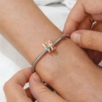 Gepersonaliseerde Hoogland Koe Hart Geboortesteen Liefdesarmband Sierlijke Sieraden Verjaardag Verjaardag Valentijnsdag Cadeau voor Vrouwen Hoogland Koe Liefhebbers