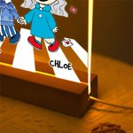Veilleuse LED en acrylique 4 couleurs avec nom et socle en bois Cadeau d'anniversaire de Saint Valentin pour couple