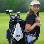 Personalizzato Golf Elements Monogram Magnetic Design Waffle Golf Towel con iniziale del nome e clip da appendere Regalo di compleanno per gli amanti del golf