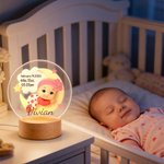 Personalized 3D Clay-Style Baby Appearance LED Night Light with Name Date and Birth Information Room Decor Baby Shower Gift for Newborns