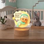 Personalized 3D Clay-Style Baby Appearance LED Night Light with Name Date and Birth Information Room Decor Baby Shower Gift for Newborns