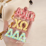 Gepersonaliseerde Sorority Strikje Bloem Griekse Letter Acryl Sleutelhanger Initiatieceremonie Gift voor Sorors | Callie × Affinity Licensing