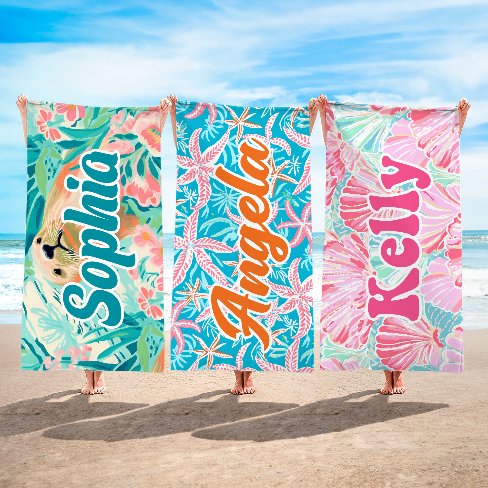Serviette de plage en microfibre personnalisée avec le nom de l'utilisateur Cadeau d'anniversaire pour la famille et les amis