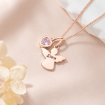 Personalized Guardian Angel Birthstone Necklace with Name Dainty Jewelry Mother's Day Birthday Gift for Women Family Friends