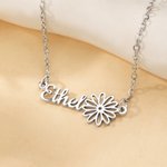 Personalized Birth Flower Necklace Exquisite Jewelry with Name Birthday Anniversary Valentine's Day Gift for Women