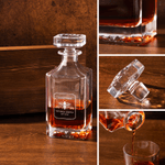 Personalized Four-Prism Whiskey Decanter with Name and Year Daily Use Father's Day Birthday Gift for Father Bartender