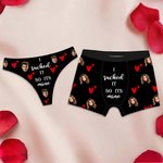 I Sucked It So Its Mine - Personalized Love Hearts Face Photo Thong Boxer Underwear