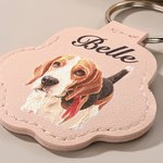 Personalisierte Multicolor geprägte Haustier Foto Pfote-förmigen Schlüsselanhänger mit Namen Fell Keepsake Sympathie Geburtstagsgeschenk für Tierliebhaber