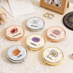 Personalized Butterfly Crystal Birth Flower Folding Pocket Makeup Mirror with Name Makeup Tools Birthday Gift for Bridesmaid Friend Woman