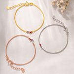 Personalized 1-7 Marquise Birthstones Adjustable Bracelet Dainty Jewelry Birthday Valentine's Day Anniversary Gift for Women