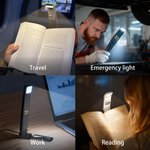 Personalized Cartoon Reading Character Adjustable Rotatable Rechargeable Clip LED Reading Lamp with Name Birthday Gift for Book Lovers Bookworms