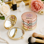 Personalized Butterfly Crystal Birth Flower Folding Pocket Makeup Mirror with Name Makeup Tools Birthday Gift for Bridesmaid Friend Woman