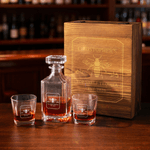 Personalized Four-Prism Whiskey Decanter with Name and Year Daily Use Father's Day Birthday Gift for Father Bartender