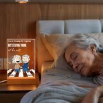 Veilleuse LED en acrylique 4 couleurs avec nom et socle en bois Cadeau d'anniversaire de Saint Valentin pour couple