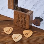Nota personalizzata Chitarra Design Set di plettri in legno per chitarra con 5 plettri e nome Regalo di compleanno per musicista chitarrista