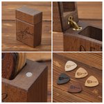 Nota personalizzata Chitarra Design Set di plettri in legno per chitarra con 5 plettri e nome Regalo di compleanno per musicista chitarrista