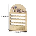 Personalised Cute Daisy Wooden Earring Holder Organizer with Name Desk Decor Birthday Festival Gift for Girls Women