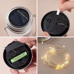 Personalized Couple Pinky Promise Light Up Mason Jar Night Light with Name Calendar Date and String Lights Valentine's Day Anniversary Gifts for Her