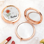 Personalized Butterfly Crystal Birth Flower Folded Makeup Mirror with Name Daily Use Wedding Gift for Bride Bridesmaid