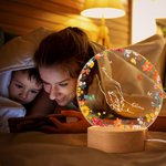 Gepersonaliseerd Handen Houden LED Nachtlampje met Naam en Houten Voet Kamer Decor Moederdag Verjaardag Baby Shower Gift voor Pasgeboren Nieuwe Moeder