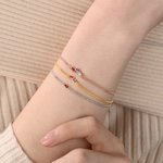 Personalized 1-7 Marquise Birthstones Adjustable Bracelet Dainty Jewelry Birthday Valentine's Day Anniversary Gift for Women