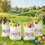 Oreilles de lapin personnalisées Panier de Pâques avec nom Accessoires de chasse aux oeufs Cadeau de Pâques pour Garçons Filles