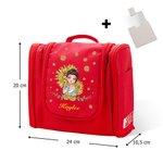 Trousse de toilette personnalisée avec personnage nom et fleur de naissance - Grande capacité et mirroir inclus - Cadeau d'anniversaire pour femmes