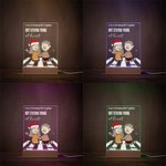 Veilleuse LED en acrylique 4 couleurs avec nom et socle en bois Cadeau d'anniversaire de Saint Valentin pour couple