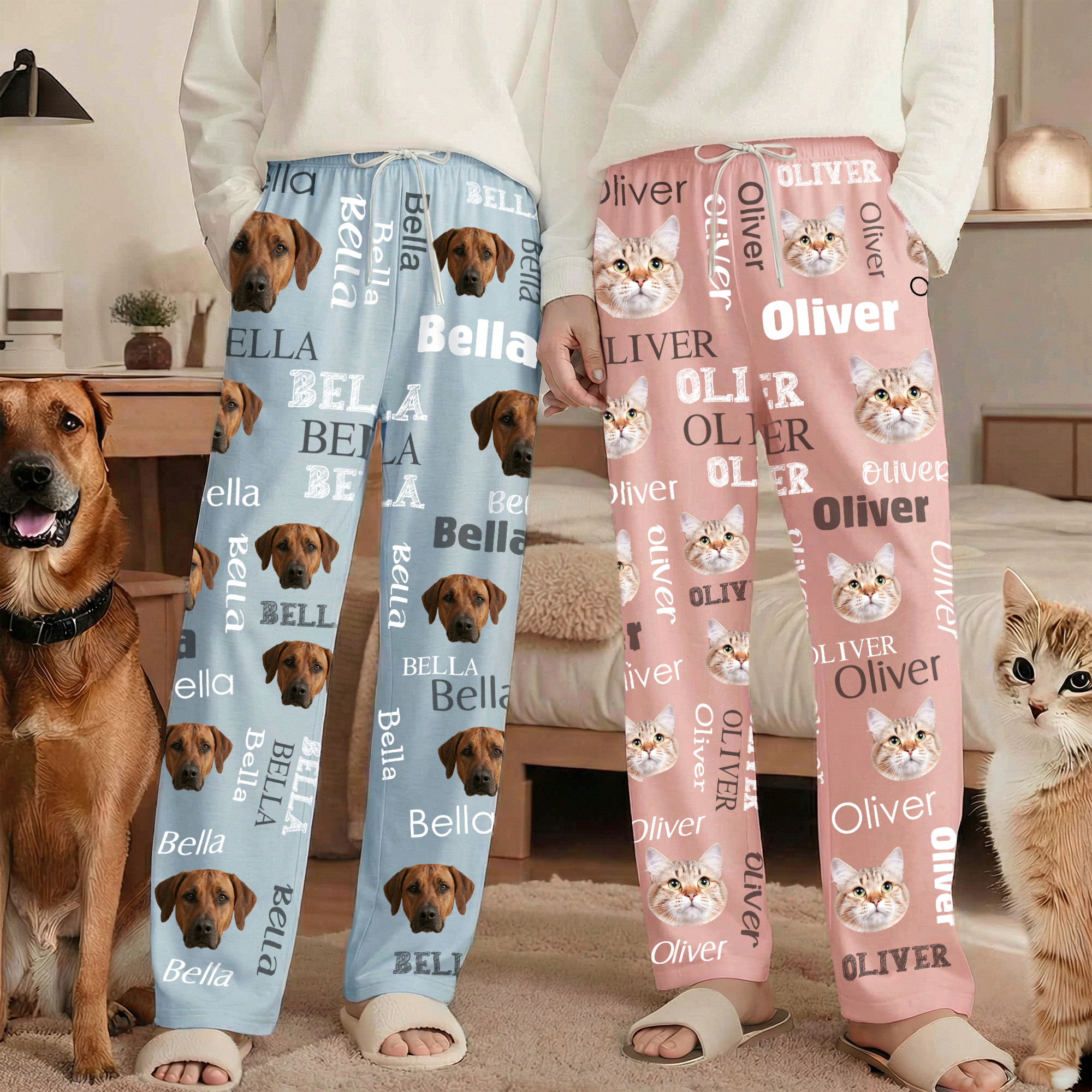 Pantalon de pyjama souple avec nom Cadeau d'anniversaire pour les amis des animaux de compagnie