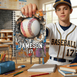 Personalized Sports Ball A5 Spiral Notebook with Name and 120 Lined Pages Daily Use Game Day Birthday Gift for Sports Lover