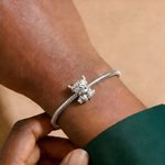 Personalized Cute Highland Cow Birthstone Bracelet with Initial Dainty Jewellery Birthday Valentine's Day Anniversary Gift for Women