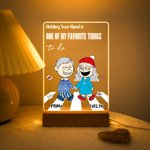 Veilleuse LED en acrylique 4 couleurs avec nom et socle en bois Cadeau d'anniversaire de Saint Valentin pour couple