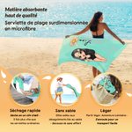 Serviette de Plage Personnalisée avec Fleur de Naissance Personnage et Nom Linge Doux Séchage Rapide Accessoire Cadeau de Vacances pour Femme