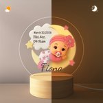 Personalized 3D Clay-Style Baby Appearance LED Night Light with Name Date and Birth Information Room Decor Baby Shower Gift for Newborns