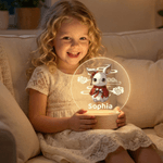 Personalized Cute Cloud Chinese Zodiac LED Night Light with Name and Wooden Base Room Decor Birthday Anniversary Gift for Kids