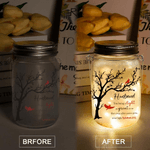 Personalized Memorial Tree Cardinal Glowing Mason Jar with Nickname and Text  Home Decor Sympathy Gift for Loss of Dad Mom