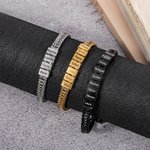 Bracelet en acier inoxydable personnalisé avec 1-12 noms gravés - Cadeau d'anniversaire fête des Pères pour les hommes